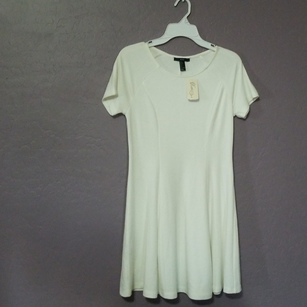 White short skater dress